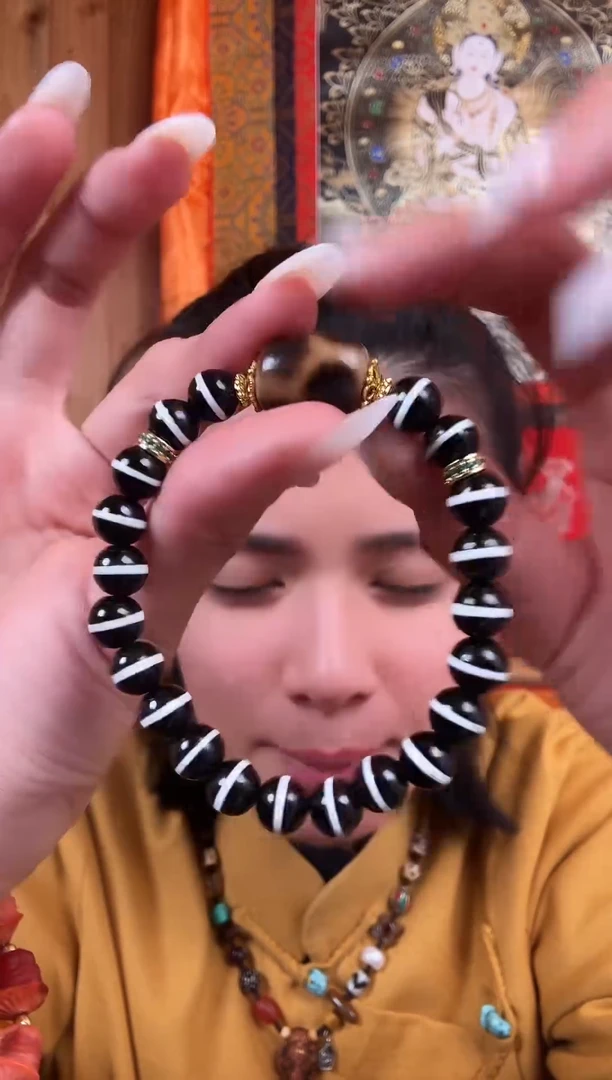 铁合金花岗石藏式风格珠串