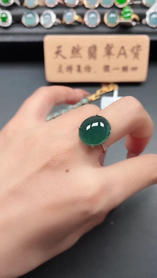 银S925镶嵌戒指翡翠1111111