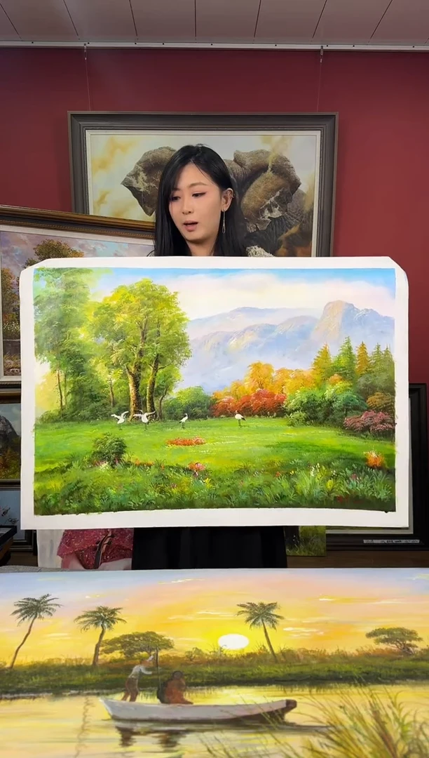 油画【96号】约90*60cm丨朝鲜原创纯手绘孤品油画丨顺丰包邮