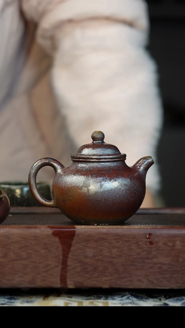 茶壶紫砂柴烧紫砂 天青莲子200cc