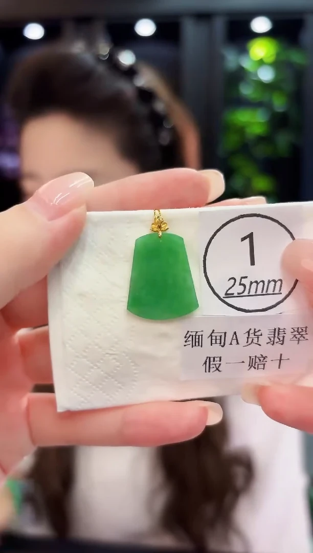 颈饰18K金镶嵌翡翠缅料A货/支持复检/一件