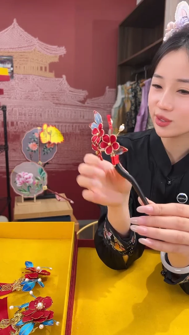 【闪购商品】刺绣非遗绒花（发饰）