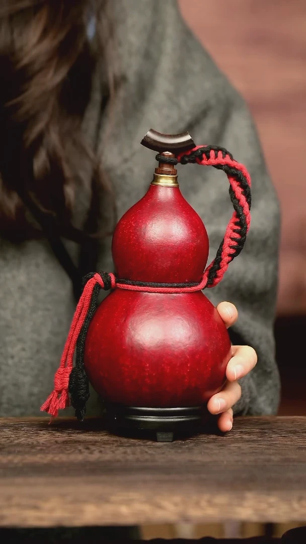 163号中药煮色  700ml左右 大漆葫芦水壶/酒壶 一物一拍