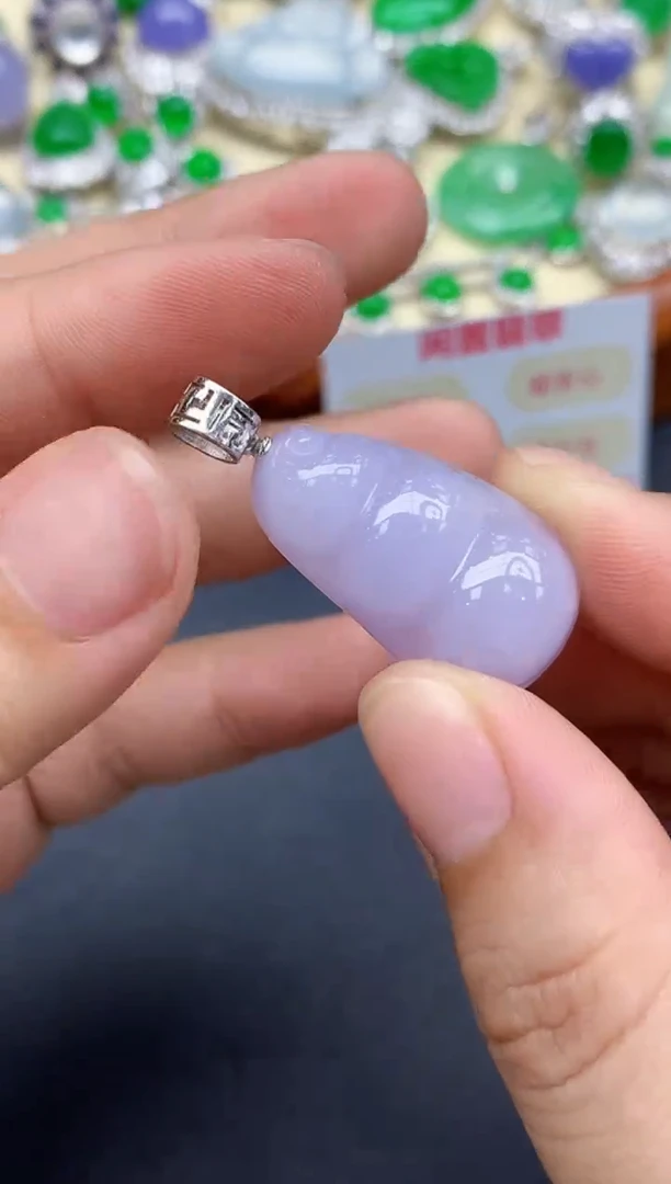 颈饰18K金镶嵌翡翠159-中国好珍宝