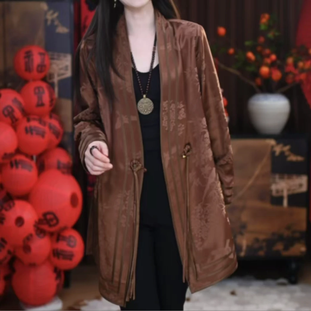 【泽羽】新中式复古百搭气质原创提花显瘦立提时尚减龄短款外套