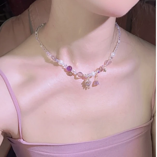 合金项链 仙女风21cm(含)-50cm(含)女轻奢choker设计感坠链法式