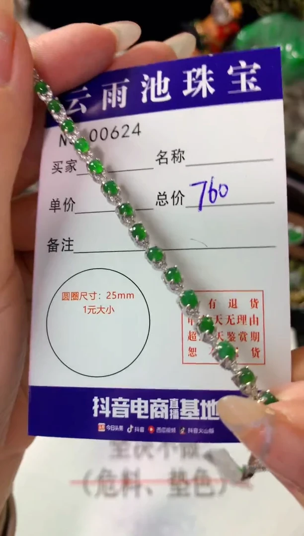 银S925镶嵌手链翡翠翡翠