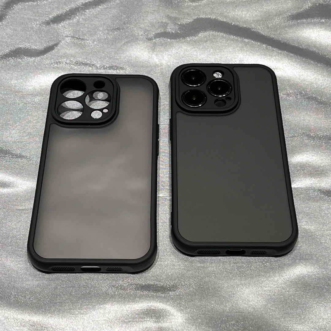 磨砂高级黑适用苹果17Promax手机壳iPhone16简约15防指纹14防摔13