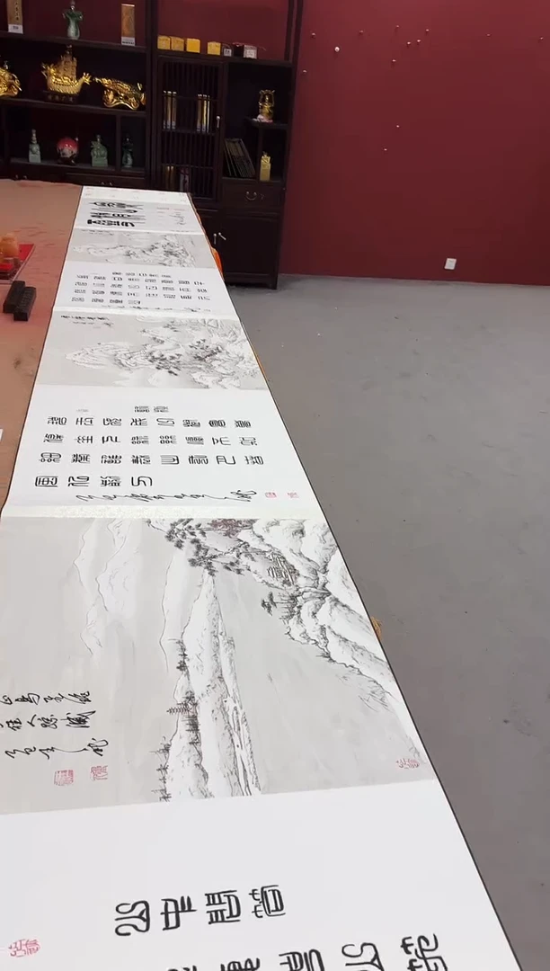 国画王秘老师国画作品-寒山积雪