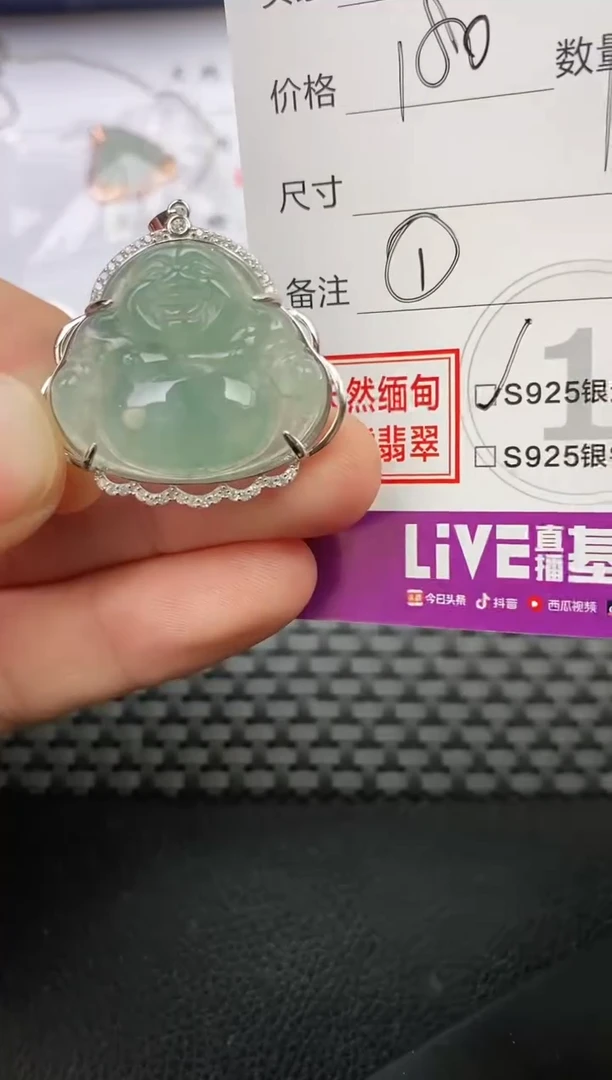 颈饰银S925镶嵌翡翠…挂件