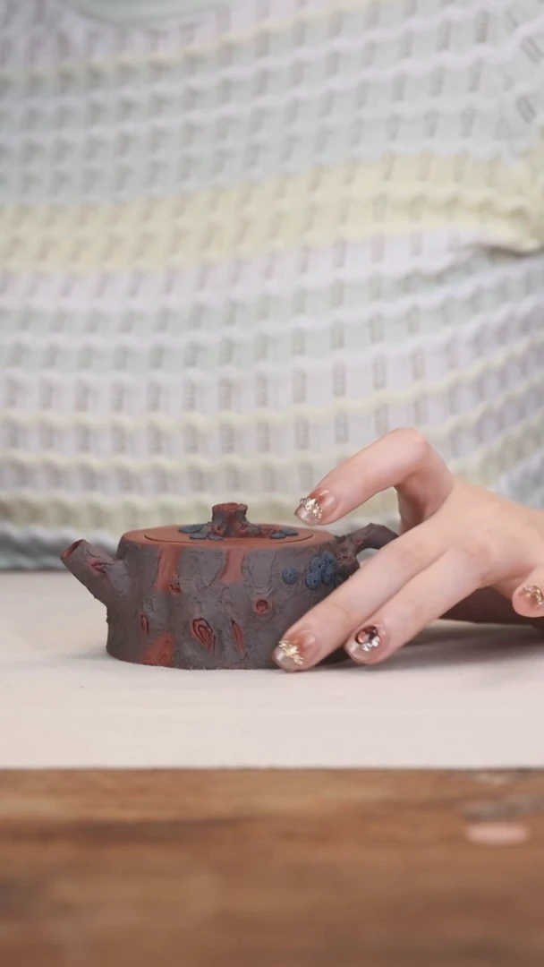 茶壶紫砂松桩壶全手