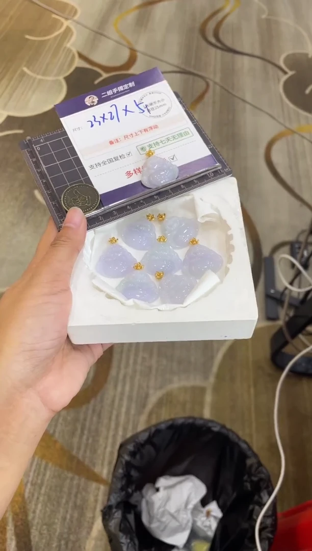 银S925镶嵌挂件翡翠淡粉佛公FL94多样性发其一CP配绳