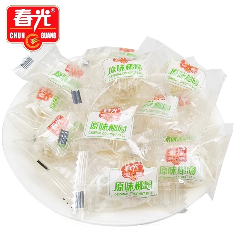 春光海南特产原味椰圆榴莲味椰圆糖果软糖椰蓉椰子球休闲零食小吃
