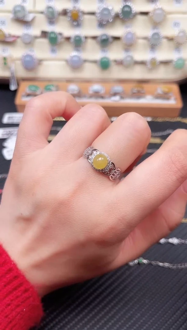 【闪购商品】翡翠戒指银S925镶嵌戒指29