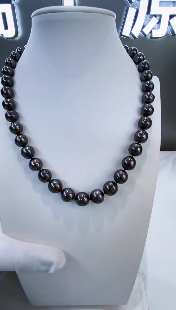 未镶嵌项链海水珍珠Y海水大溪地项链 钢琴黑