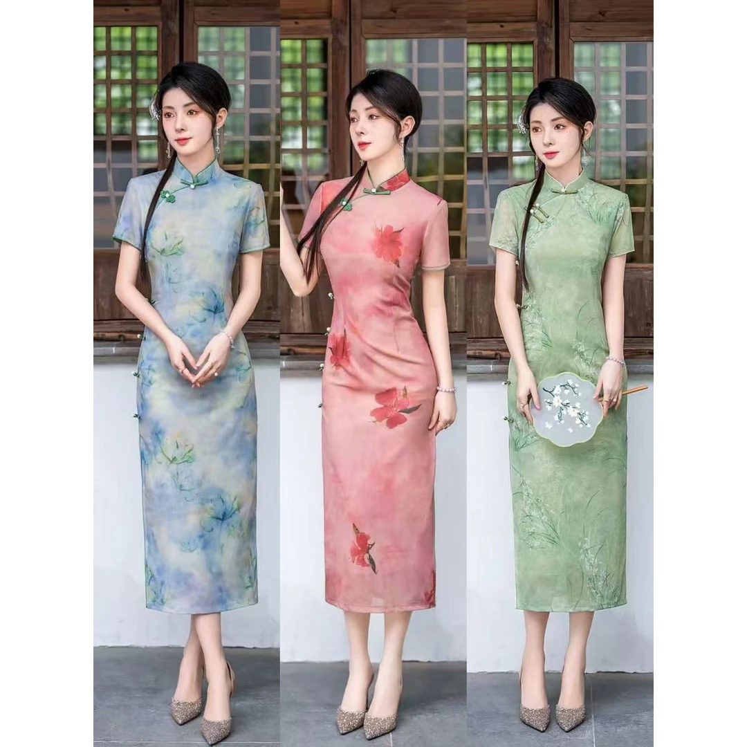 盘扣拾光【千序-衣长120】显瘦气质夏季中式日常中长款修身苏州旗袍