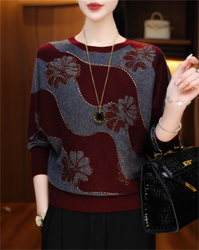 [今天拍！今天发]秋冬新款含绵羊毛抗起球针织毛衣保暖V25Q1333