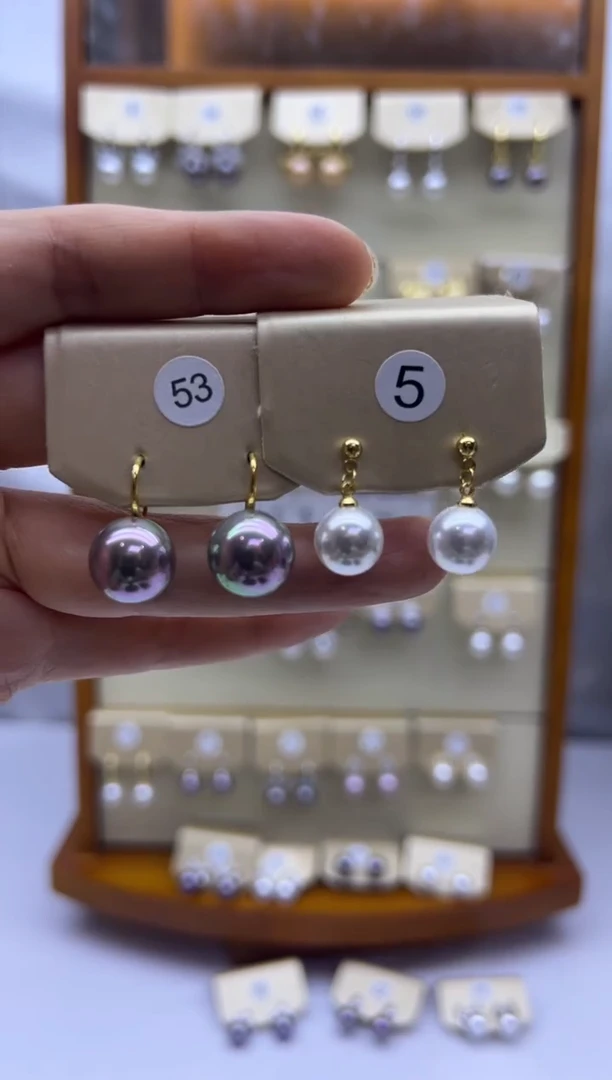 未镶嵌耳饰淡水珍珠53+5