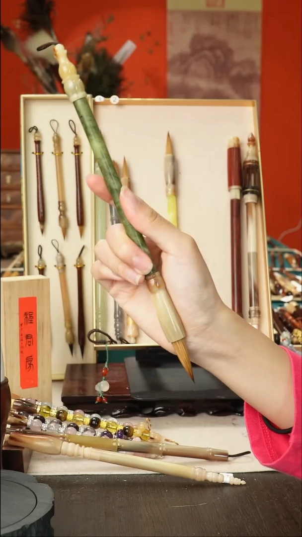 孤品高货毛笔链接 清水试笔 蘸墨不退