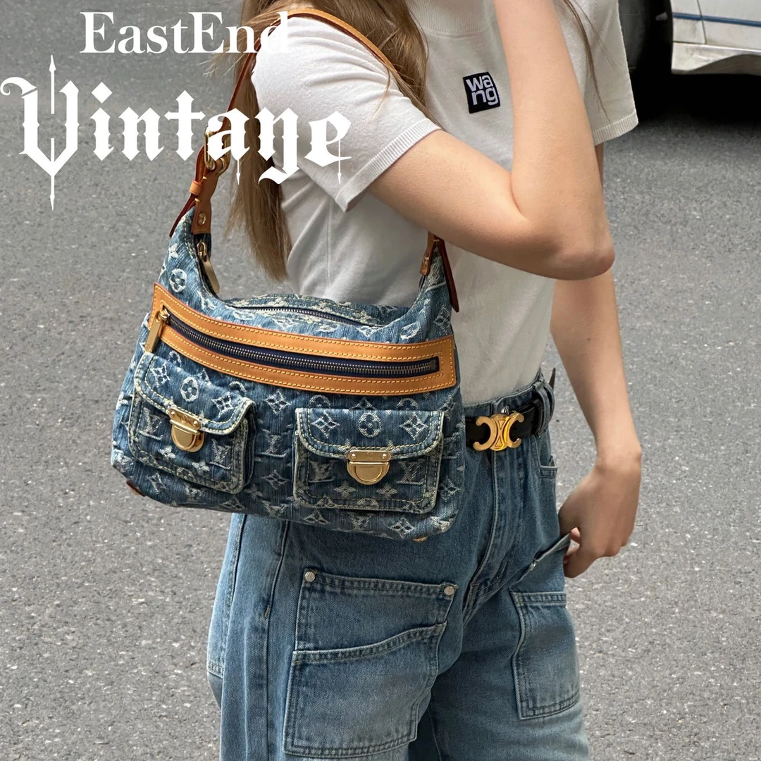 95新 LouisVuitton/路易威登 東区-牛仔长肩带腋下单肩包/23609