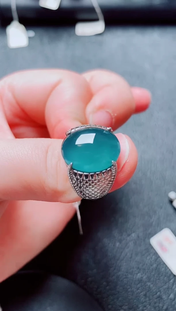 银S925镶嵌戒指翡翠111