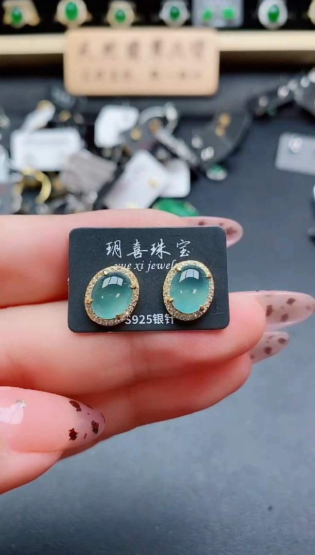 银S925镶嵌戒指翡翠1