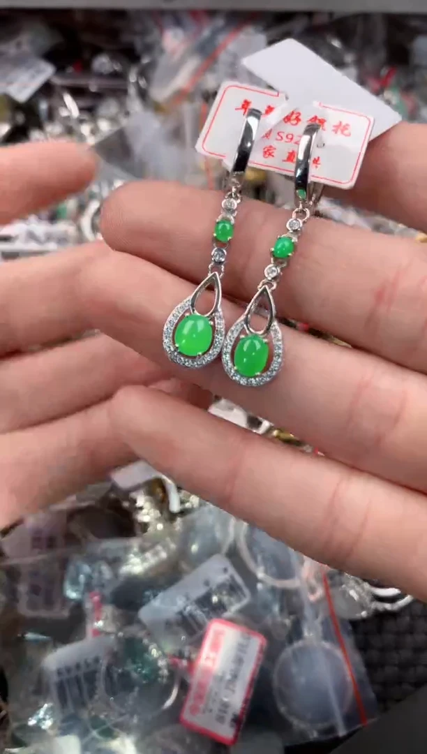 银S925镶嵌戒指翡翠11   5