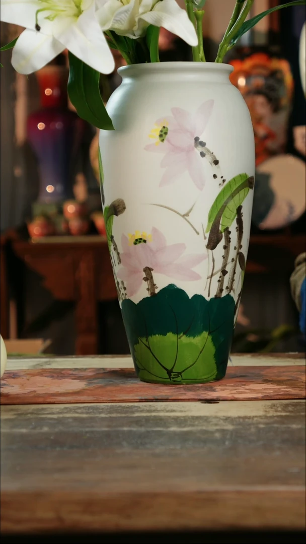 【闪购商品】瓷片景德镇纯手工釉下彩精品花瓶