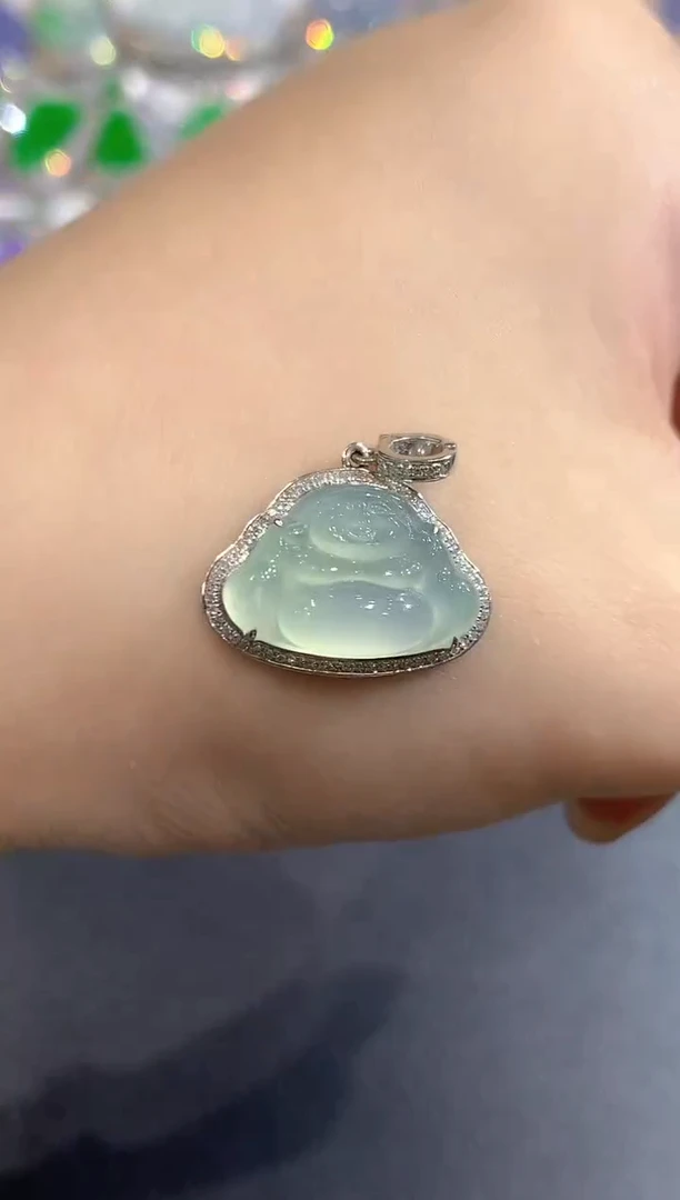 颈饰18K金镶嵌翡翠24-吊坠