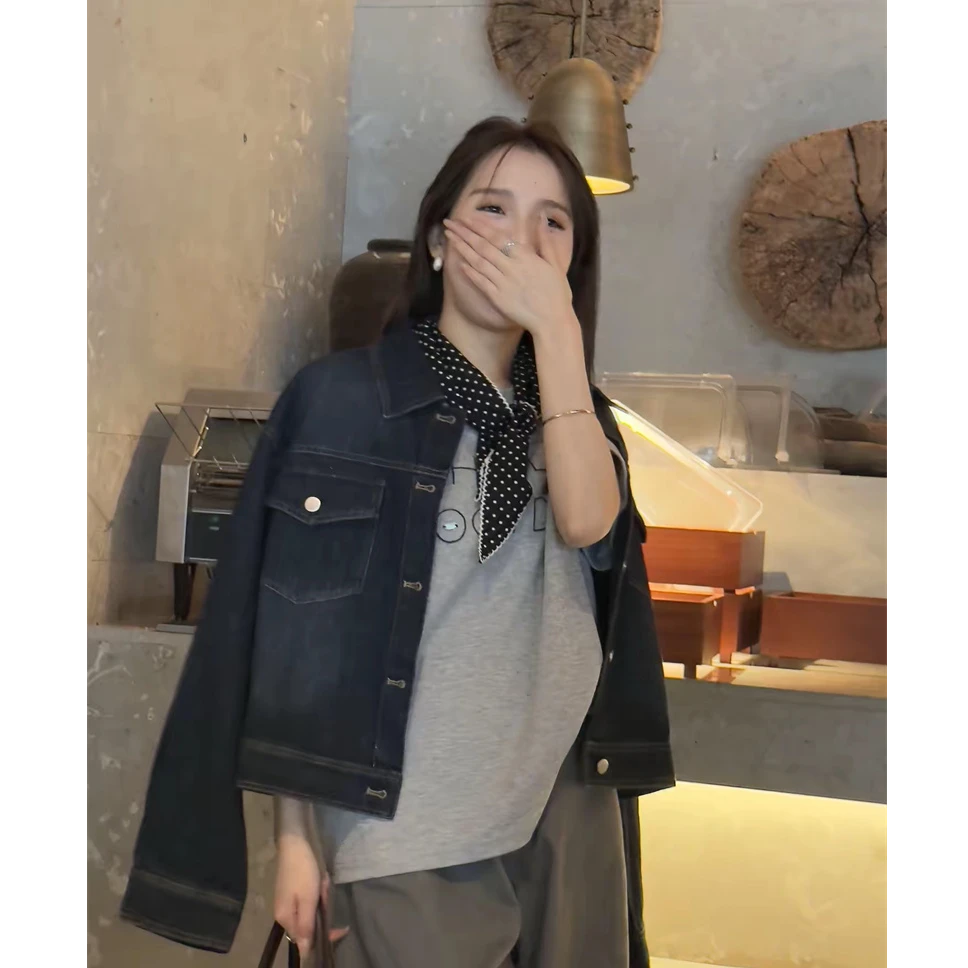 YPP!【蓝调牛仔】韩系复古水洗棉休闲牛仔外套夹克短外套