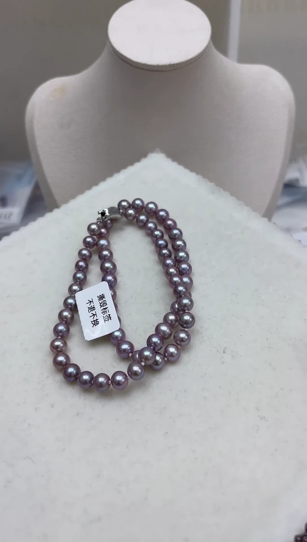 银S925镶嵌项链淡水珍珠项链