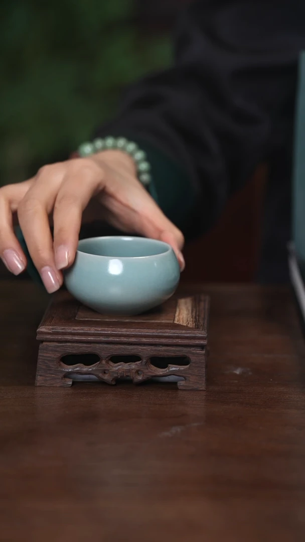 【闪购商品】清凉寺原产地仿古釉手工汝瓷禅定杯