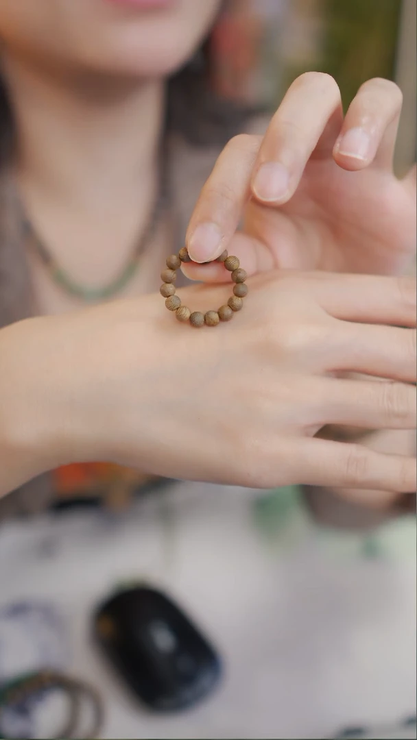 【闪购商品】沉香手串手工孔雀石设计款沉香戒指多样性发一