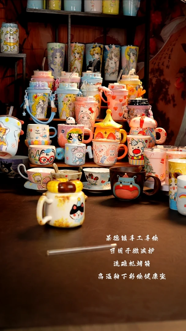 景德镇手工手绘陶瓷杯杯