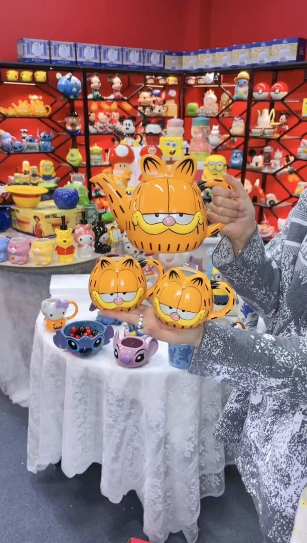 【闪购商品】.@@加菲猫陶瓷一壶二杯