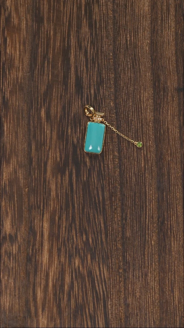 【闪购商品】绿松石挂饰18K金镶嵌1