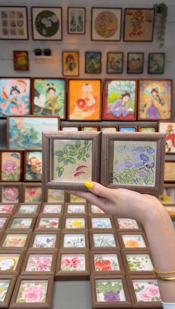 国画桂花双鱼 小雏菊 一组11