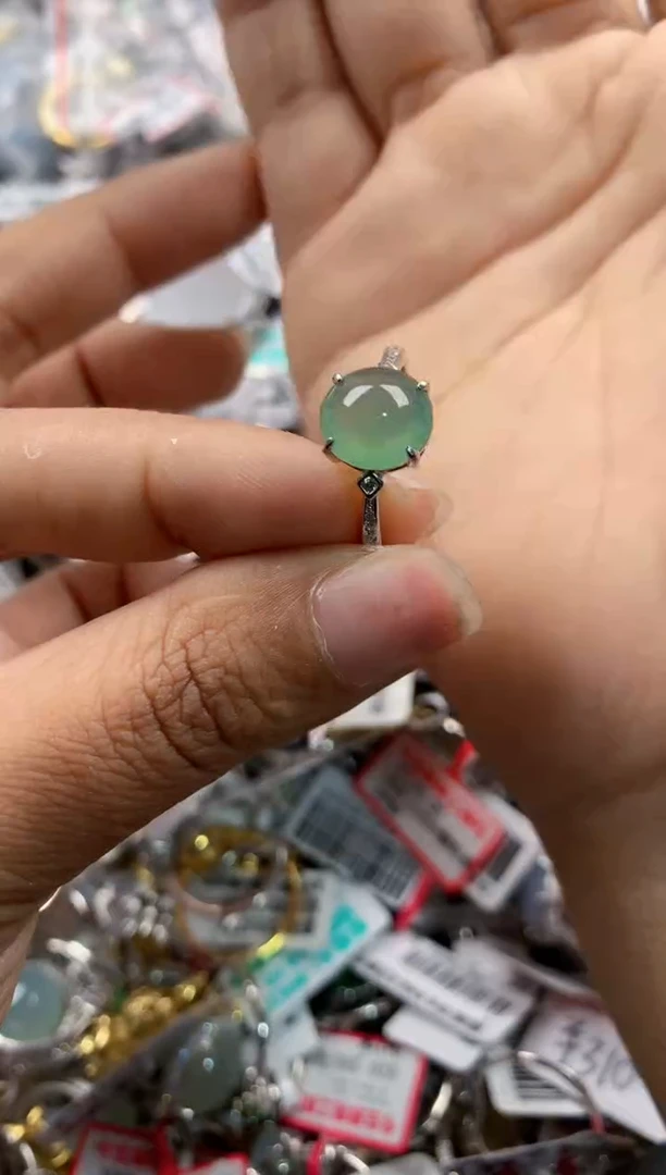 银S925镶嵌戒指翡翠12    4