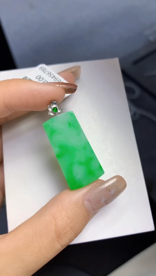 颈饰18K金镶嵌翡翠天然A货翡翠百元以上9元证书费自理