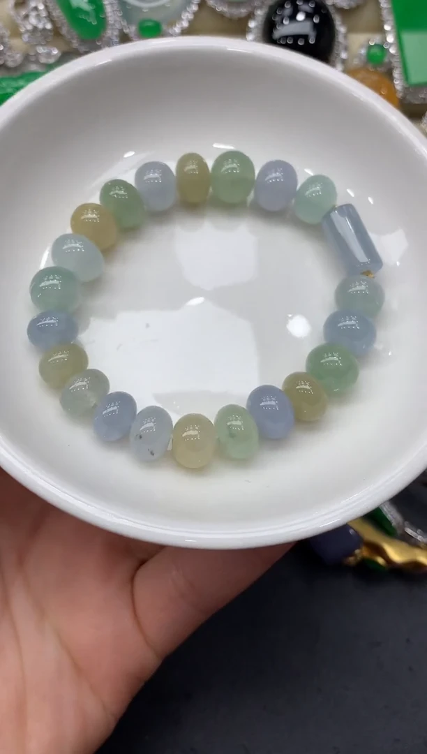 未镶嵌手串翡翠344-雪姐翡翠天天见