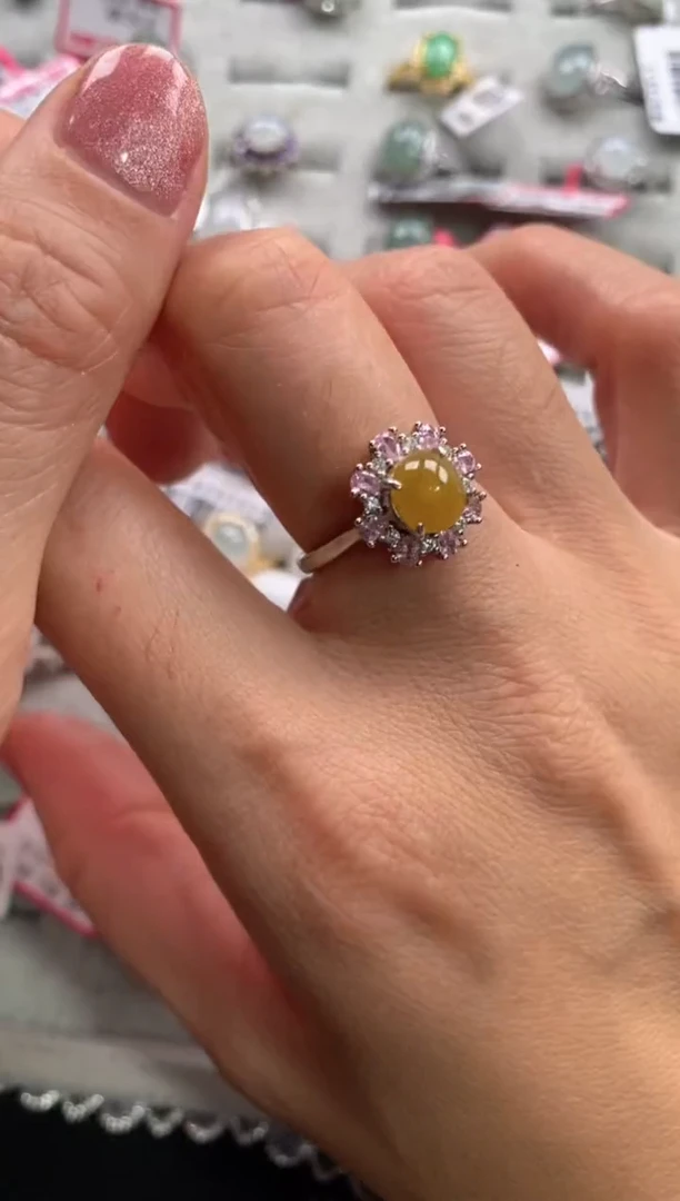 【闪购商品】翡翠戒指银S925镶嵌1111111111     1