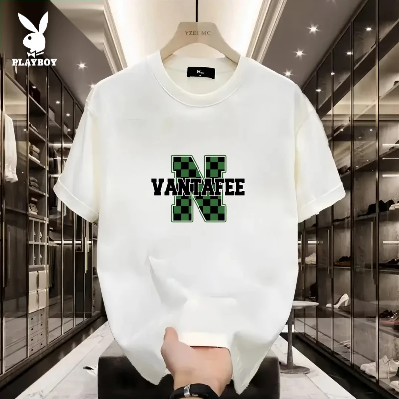 花花公子2025夏季索罗娜冰感T恤印花圆领体恤男学生潮流宽松百搭t