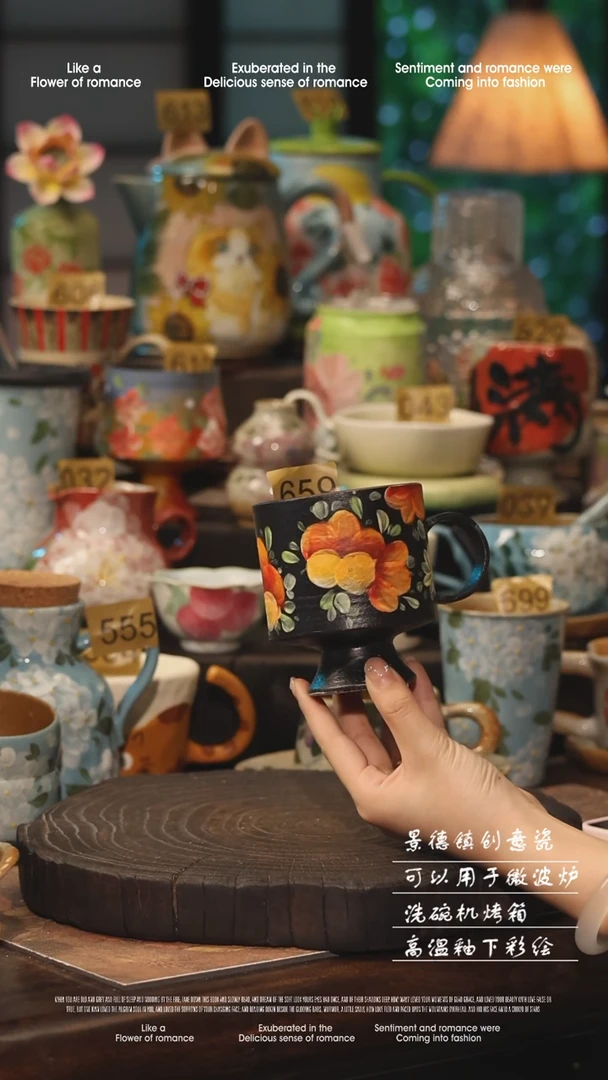 陶瓷659景德镇高温釉下彩手工手绘款式