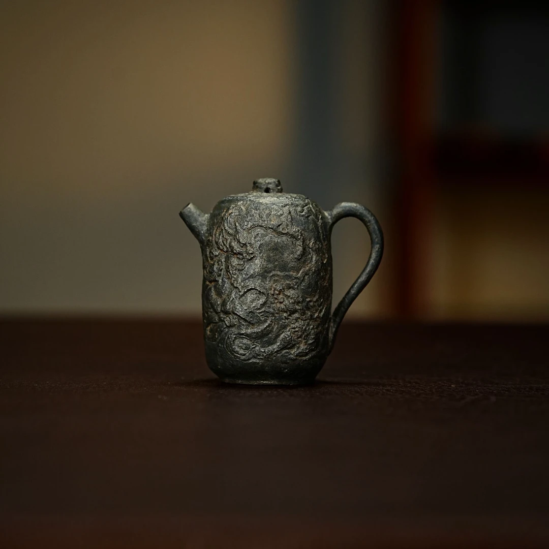 吉祥如意麒麟壶90cc宜兴紫砂壶朱迎龙原创设计侘寂风茶器全手制