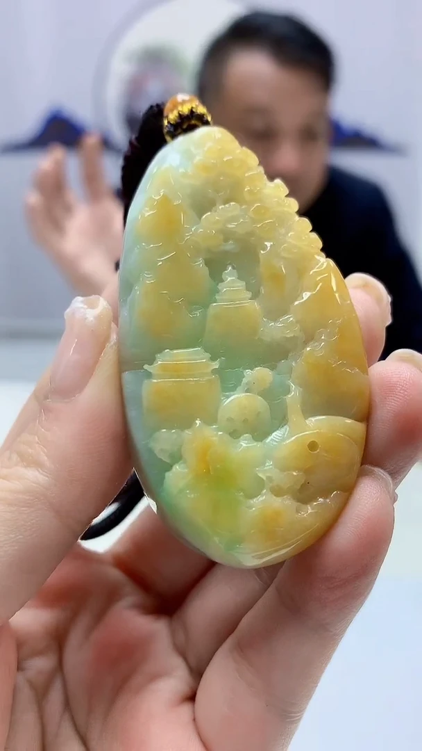 【闪购商品】定制翡翠未镶嵌4969ms-毛货山水189