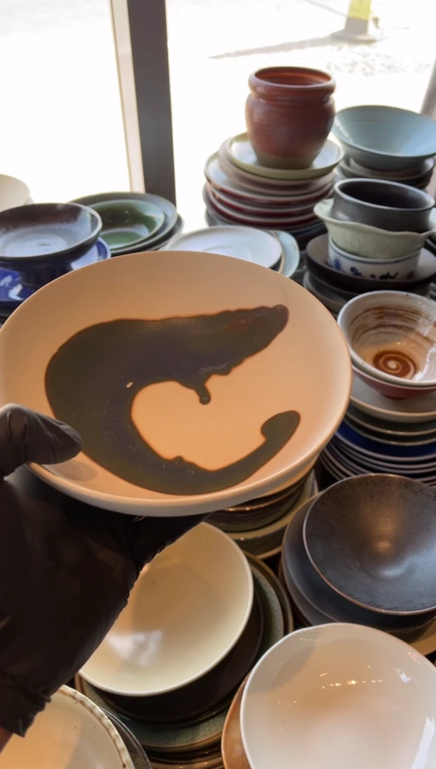 【闪购商品】瓷片711 微瑕白泼釉圆口碗1个