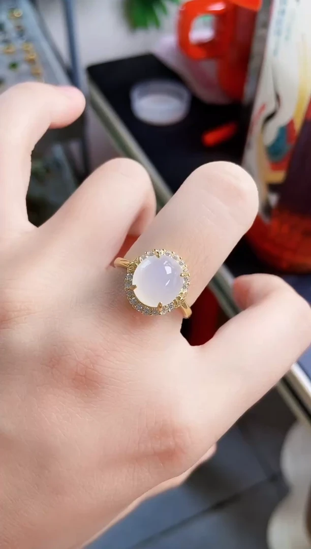 翡翠戒指银S925镶嵌4645646