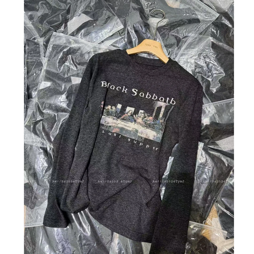 【no退no换 谨慎下单】圆领卡通字母印花显瘦长袖磨毛T恤 YR880