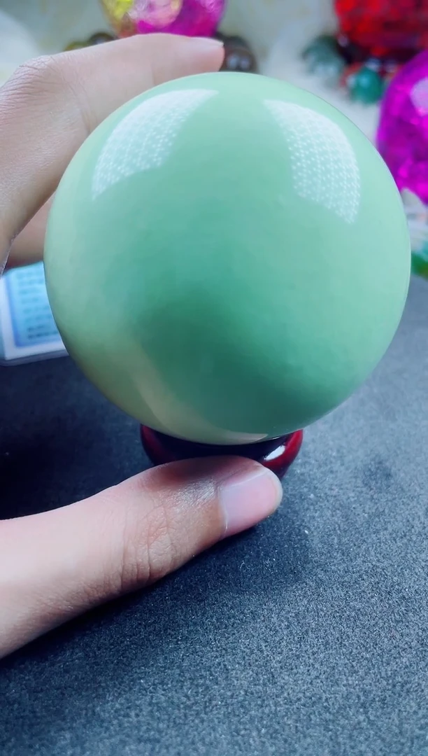 菱锰矿未镶嵌珠宝半成品月陨球摆件（赠底座）