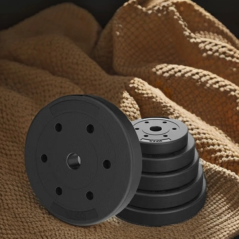 环保哑铃片杠铃片小孔配重块家用健身通用举重男生宿舍女士